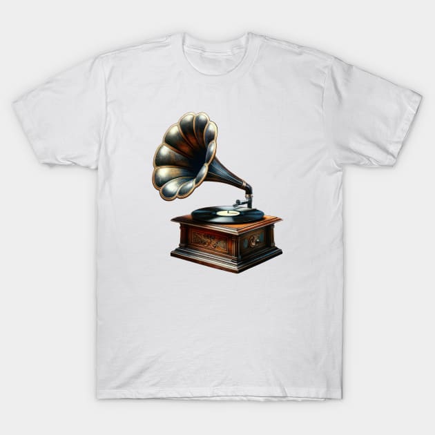 Gramophone T-Shirt by TooplesArt